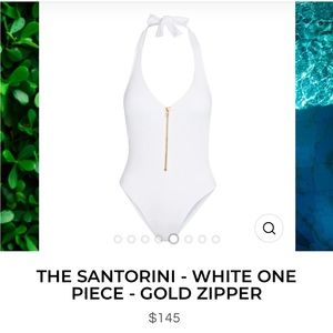Front zip halter one piece bathing suit